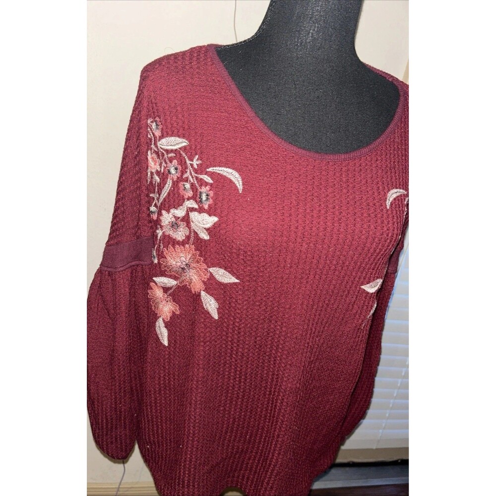 Floral Pattern Pull Over Loose Fit Long Sleeve Blouse